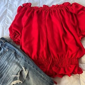 Gorgeous red off shoulder top